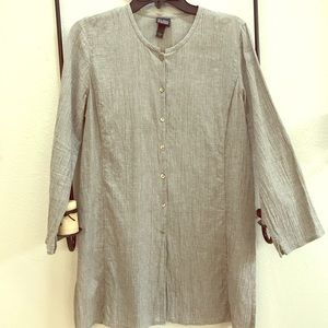 Eileen Fisher taupe organic cotton tunic